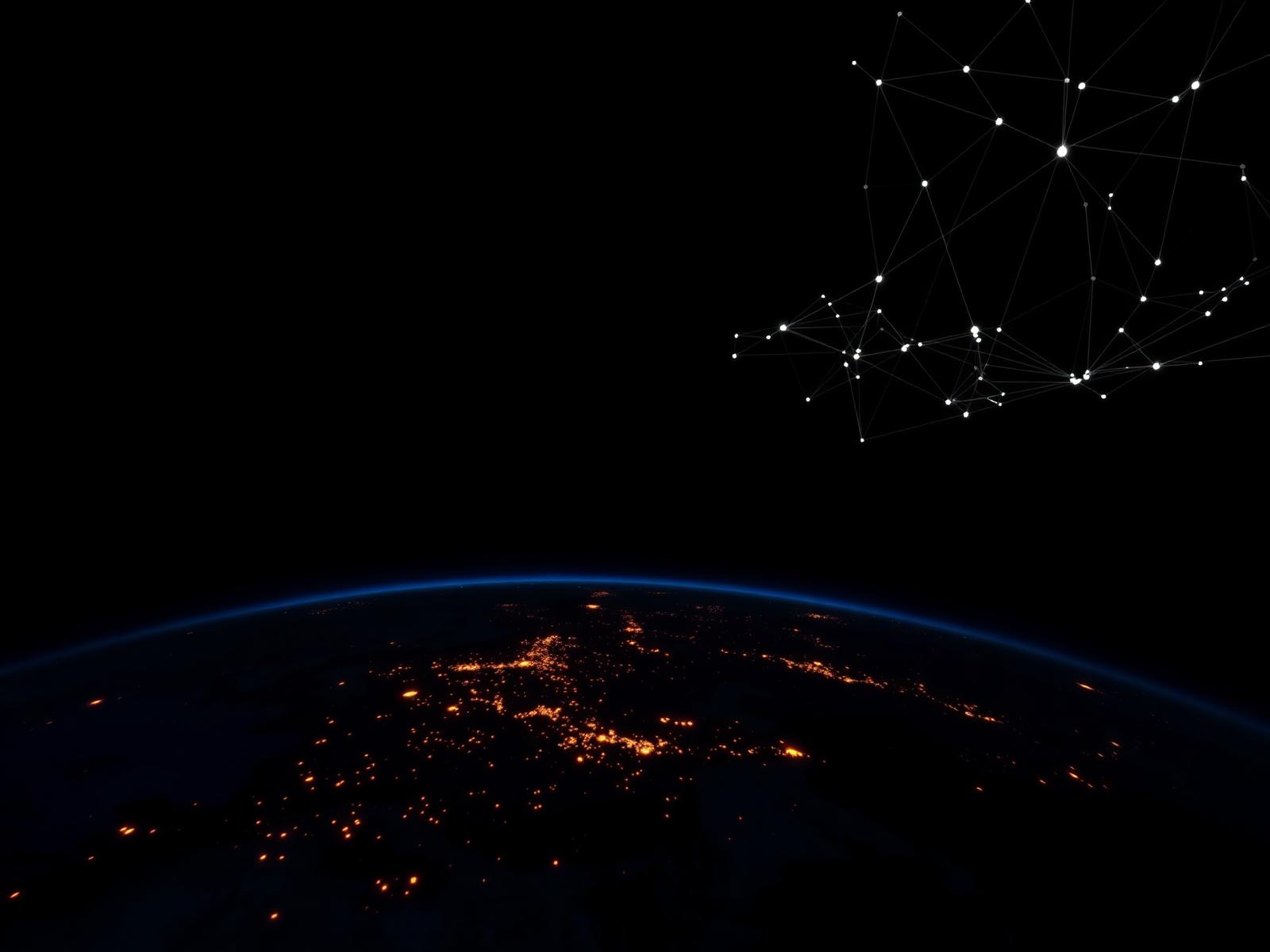 Earth from space with a network of connections